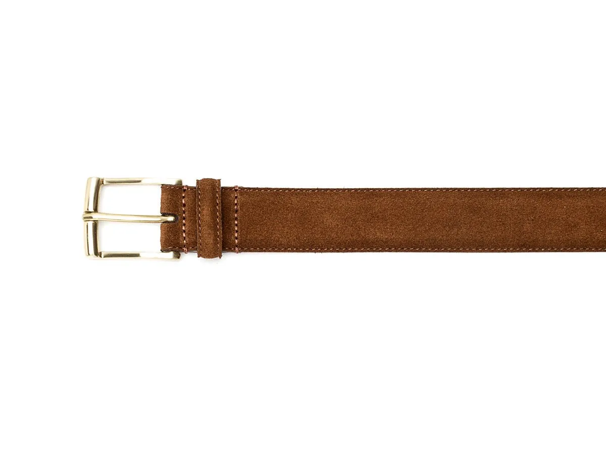 Belt Tobacco Suede Brass Buckle