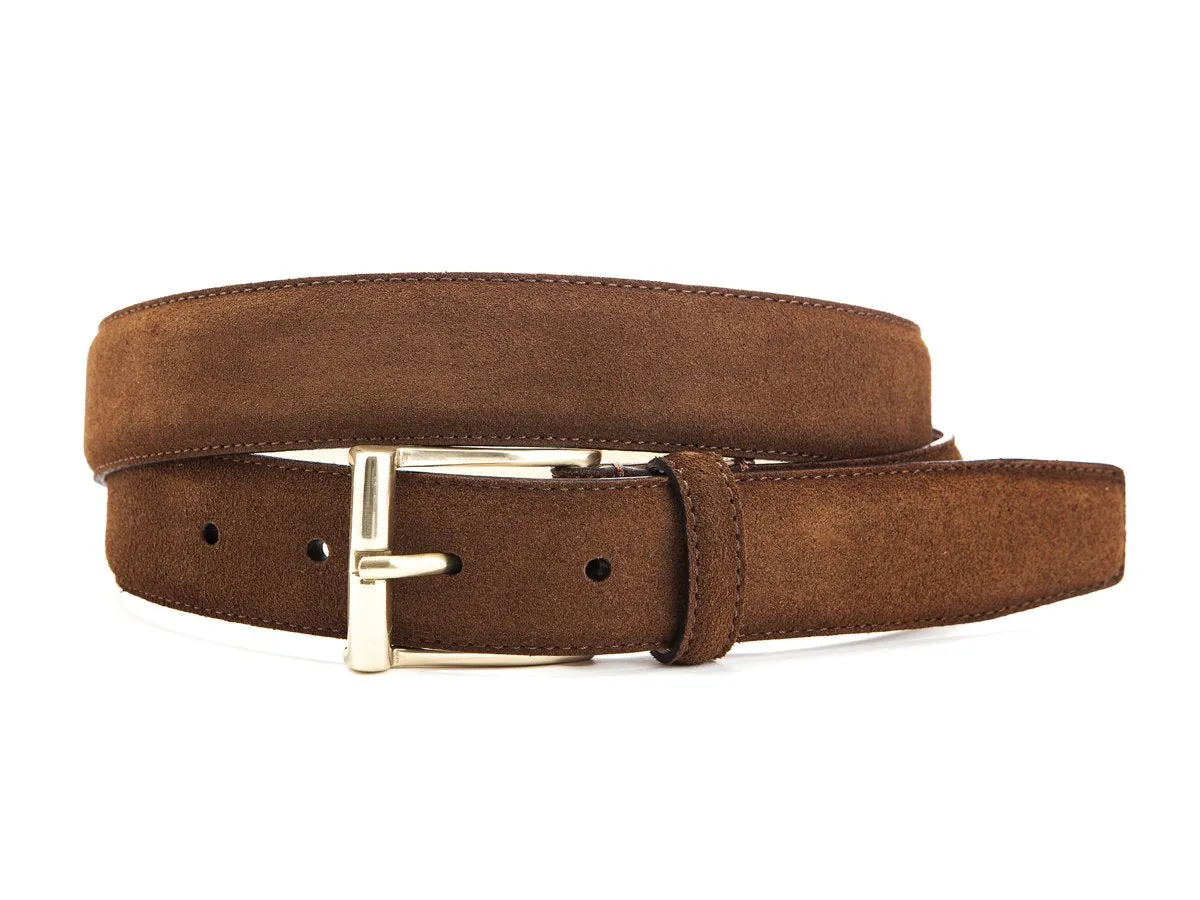 Belt Tobacco Suede Brass Buckle