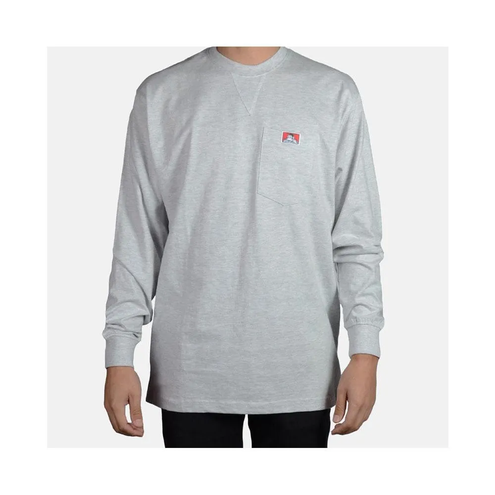 Ben Davis Heavy Duty Long Sleeve Pocket T-Shirt Ash Grey 933