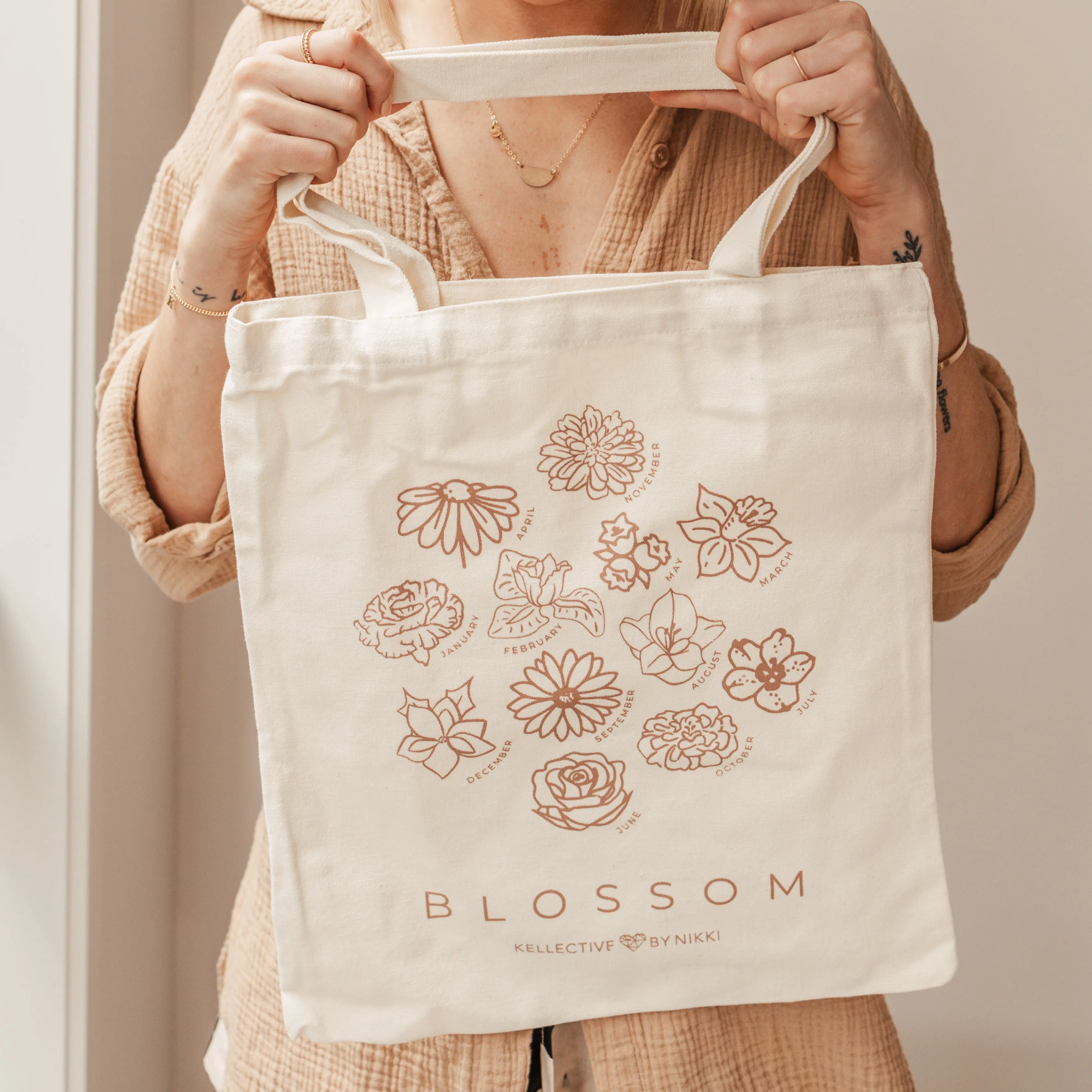 Birth Flower Tote Bag