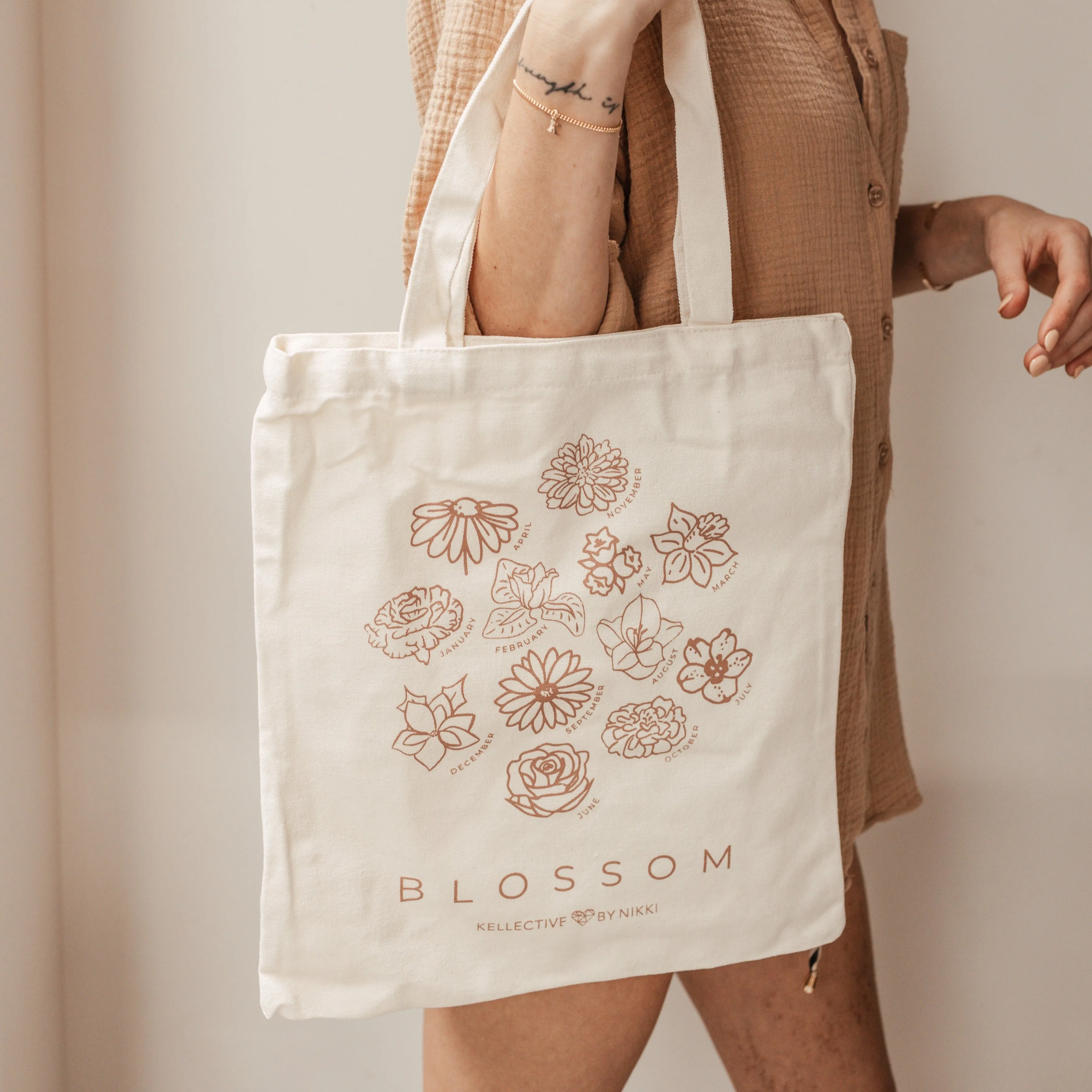 Birth Flower Tote Bag