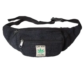 Black Fanny Pack, Eco Friendly Hemp Bag, Unisex Waist Bag