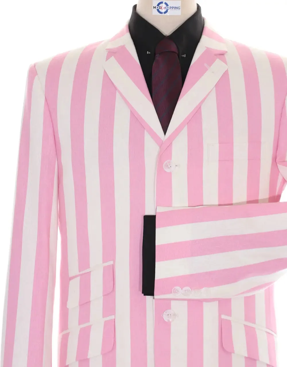 Boating Blazer | Pink and White Striped Blazer