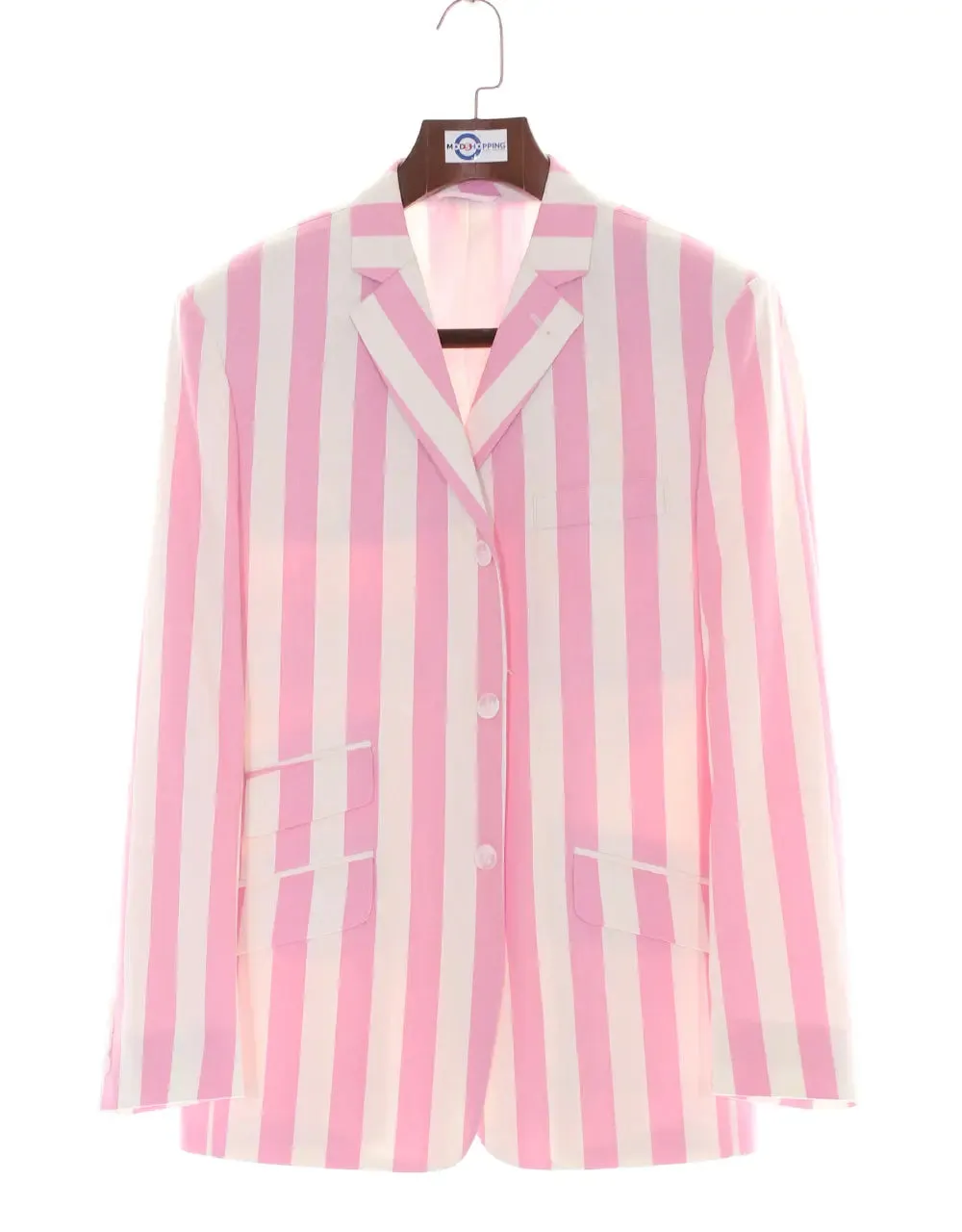 Boating Blazer | Pink and White Striped Blazer