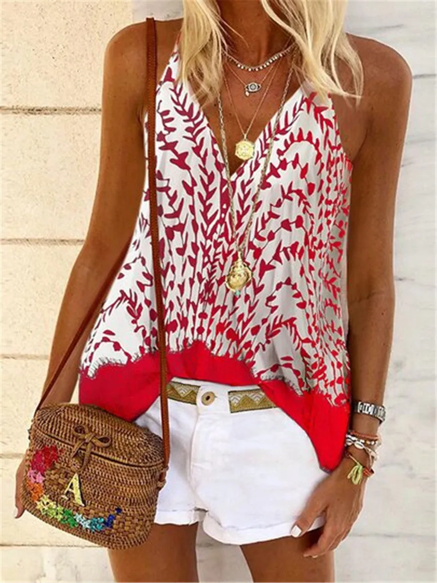 Bohemian Retro Casual Loose Floral Camisole