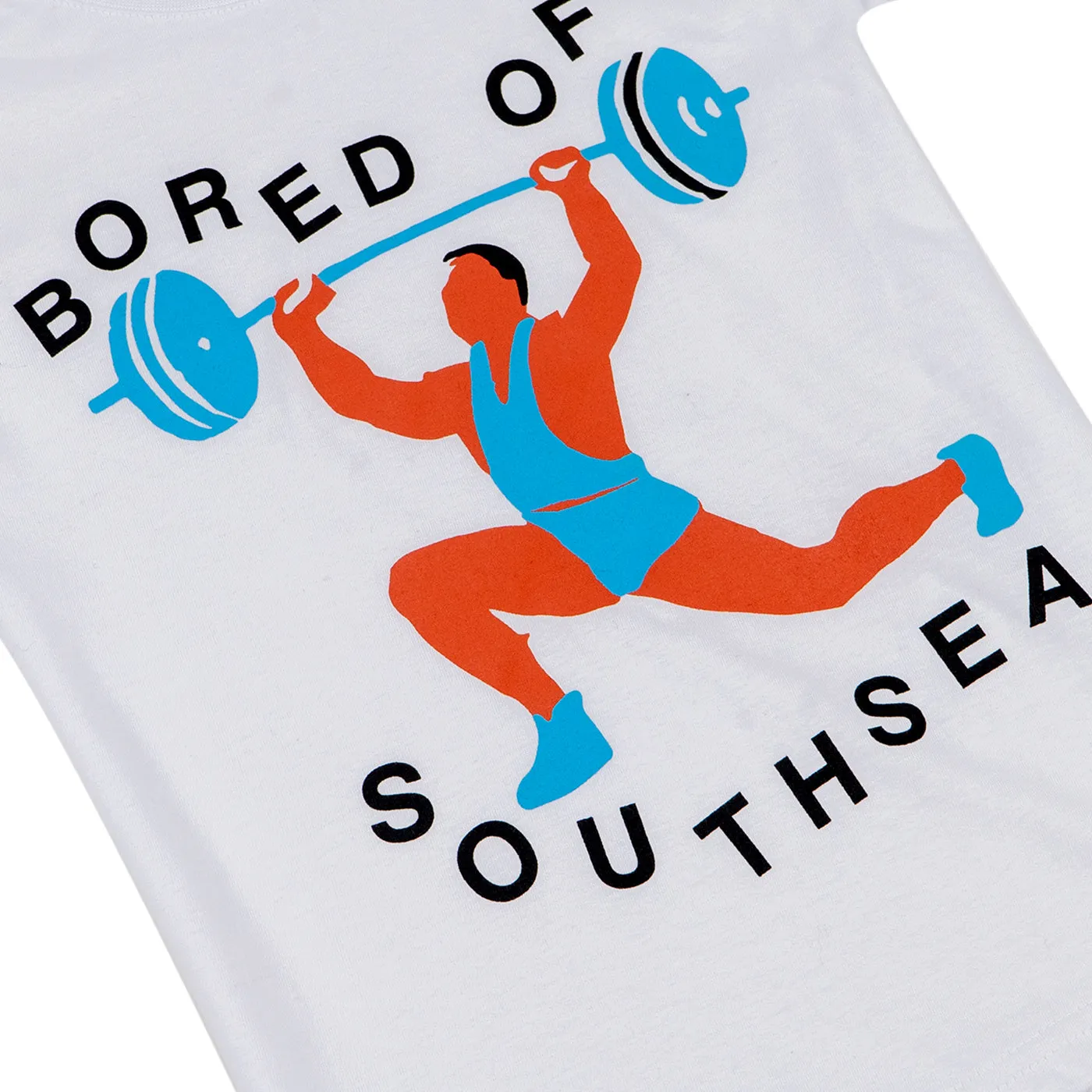 Bored of Southsea Weightlifter Kids T Shirt - White