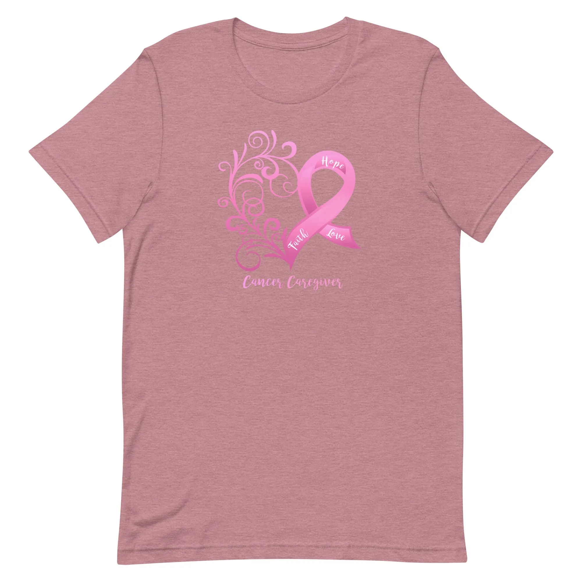 Cancer Caregiver Heart T-Shirt - Dark Colors