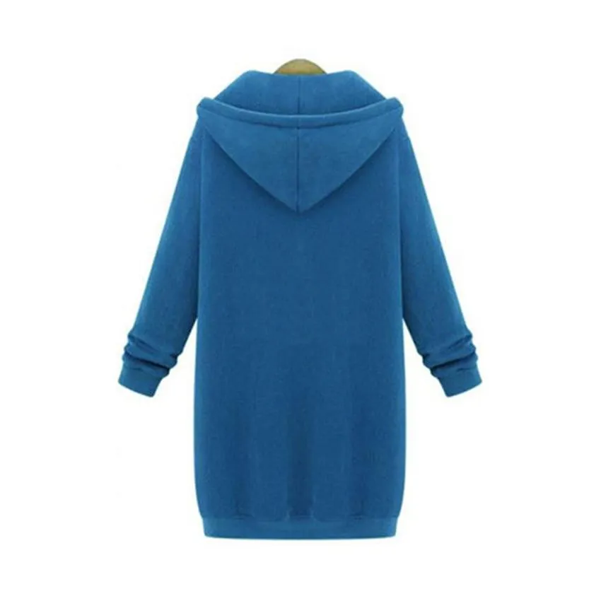 Casual Long Zippered Hooded Jacket