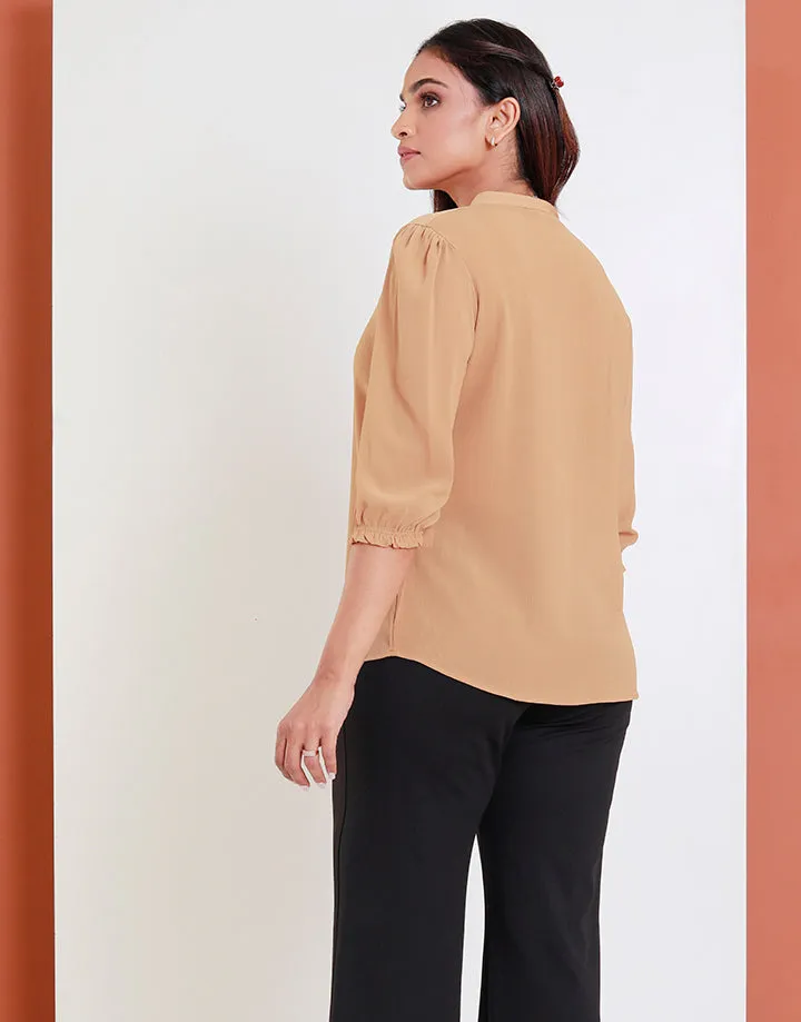 Chinese Collared Top with ¾ Sleeves