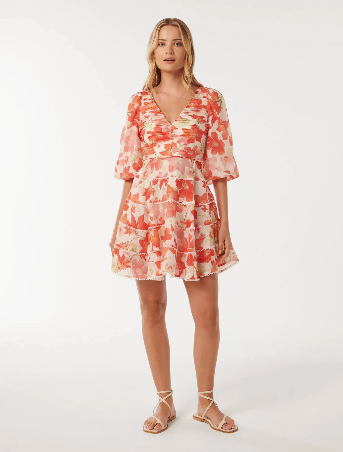 Cindy Tiered Floral Skater Dress