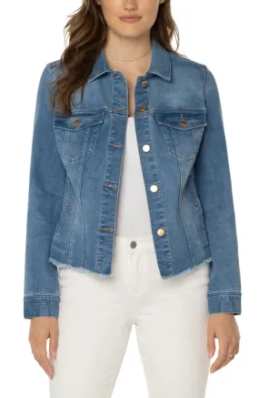 Classic Denim Jacket With Fray | Birch Bay