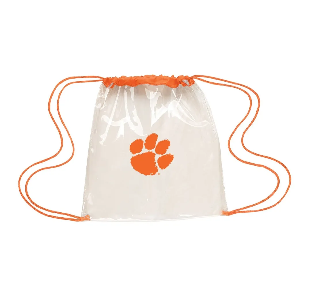 Clear Drawstring Bag with Paw