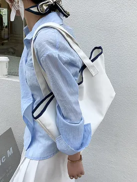 Contrast Binding Tote Bag