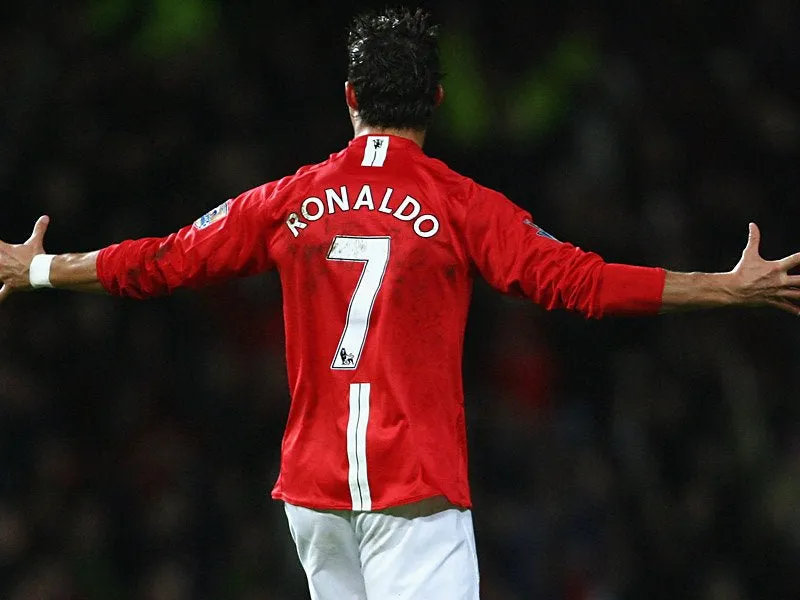 Cristiano Ronaldo Manchester United 2007 2008 Home Long Sleeve Soccer Jersey Shirt L SKU# 237925-666