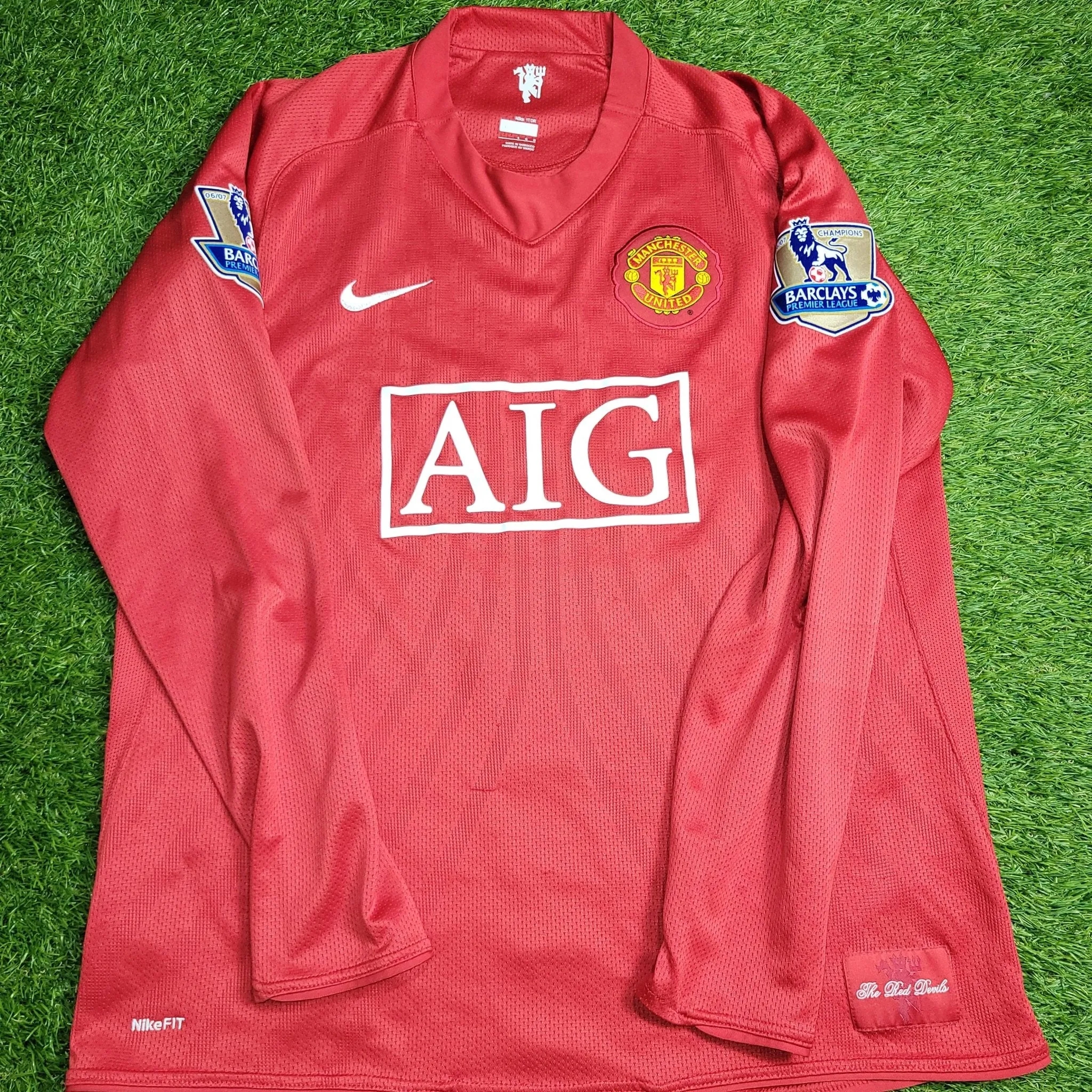 Cristiano Ronaldo Manchester United 2007 2008 Home Long Sleeve Soccer Jersey Shirt L SKU# 237925-666