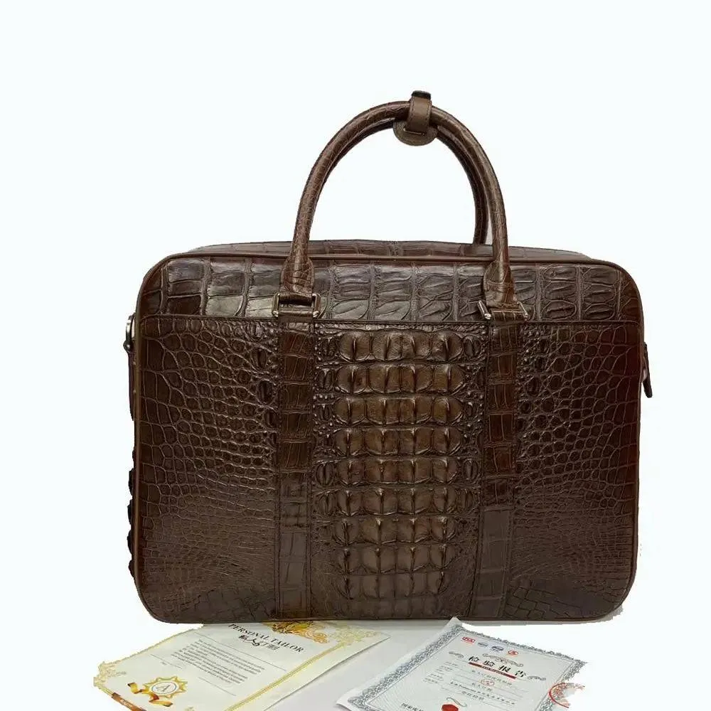 Crocodile Leather Briefcase Extra Large