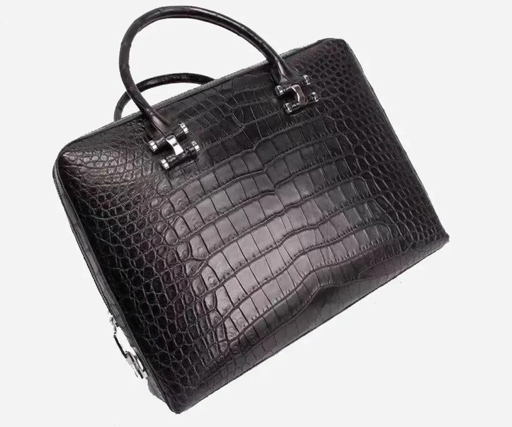 Crocodile Leather Briefcase ,Man Shoulder Messenger Bag ,Password Lock Computer Business Handbag, Free shipping