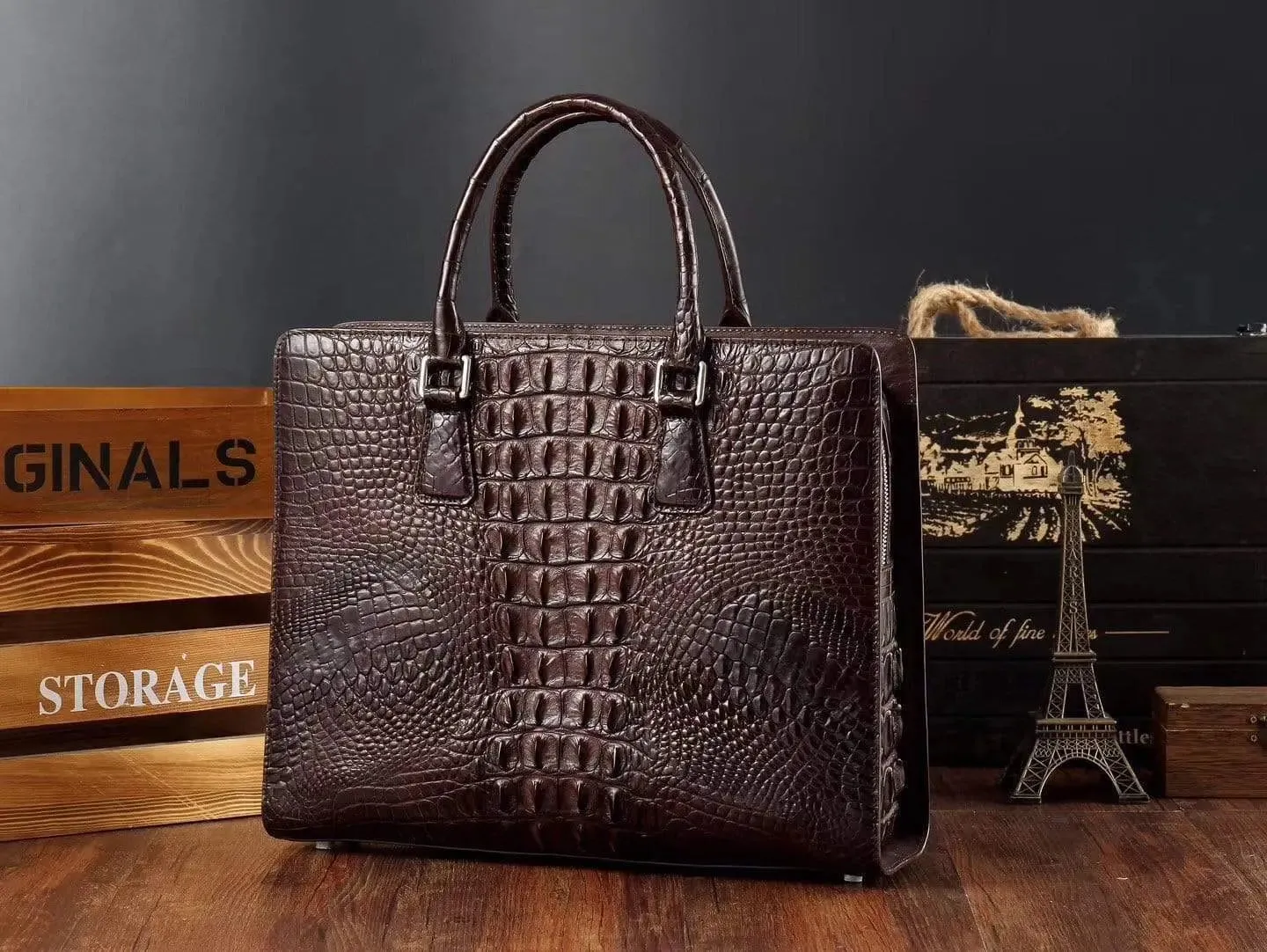 Crocodile Leather Briefcase