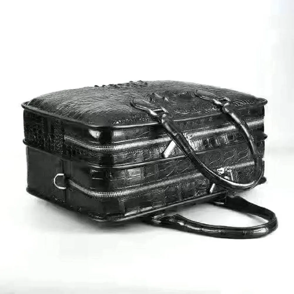 Crocodile Leather Top Handle Briefcase Bags