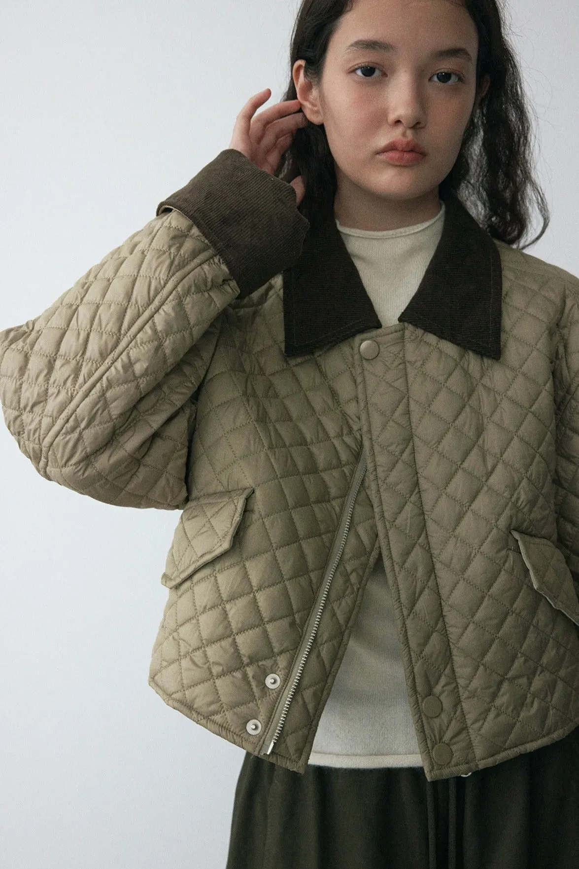 Cropped quilted padded jacket | 4 color