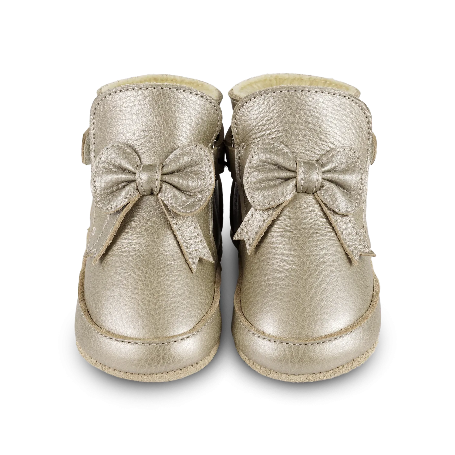 Cubow Booties | Champagne Metallic Leather