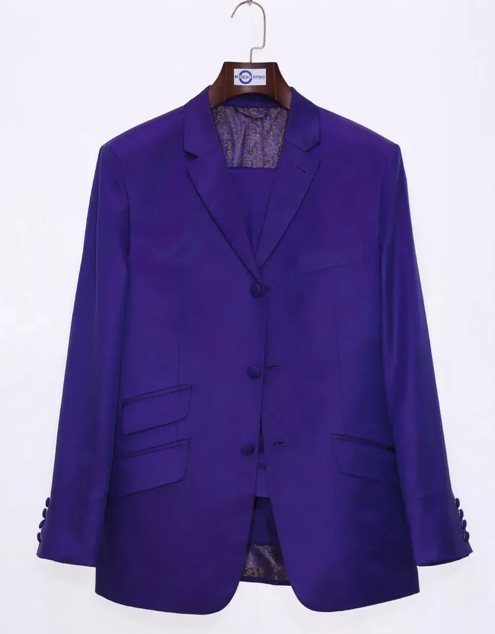 Dark Purple and Red Two Tone Suit