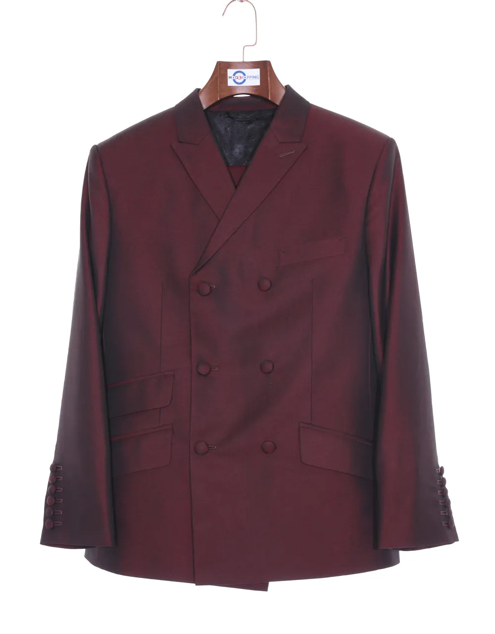 Double Breasted Suit - Wine and Black Two Tone Suit