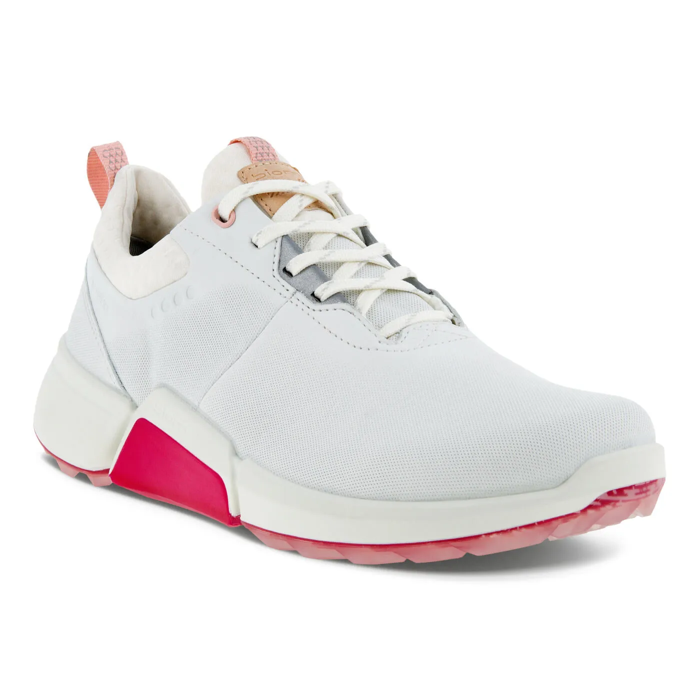 Ecco Womens Golf Biom H4 GORE-TEX Shoes - WHITE/SILVER PINK