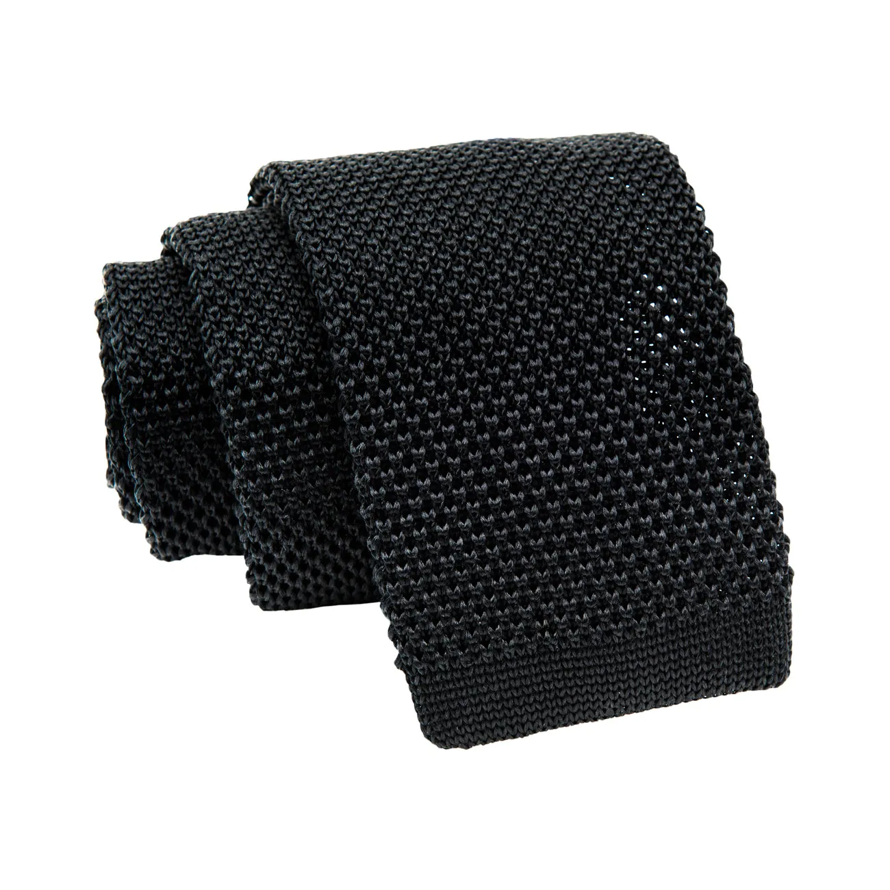 Ellington Knitted Silk Tie, Black