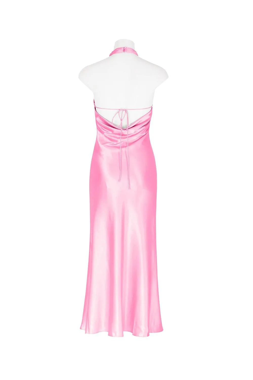 Emba Satin Midi Dress - Pink