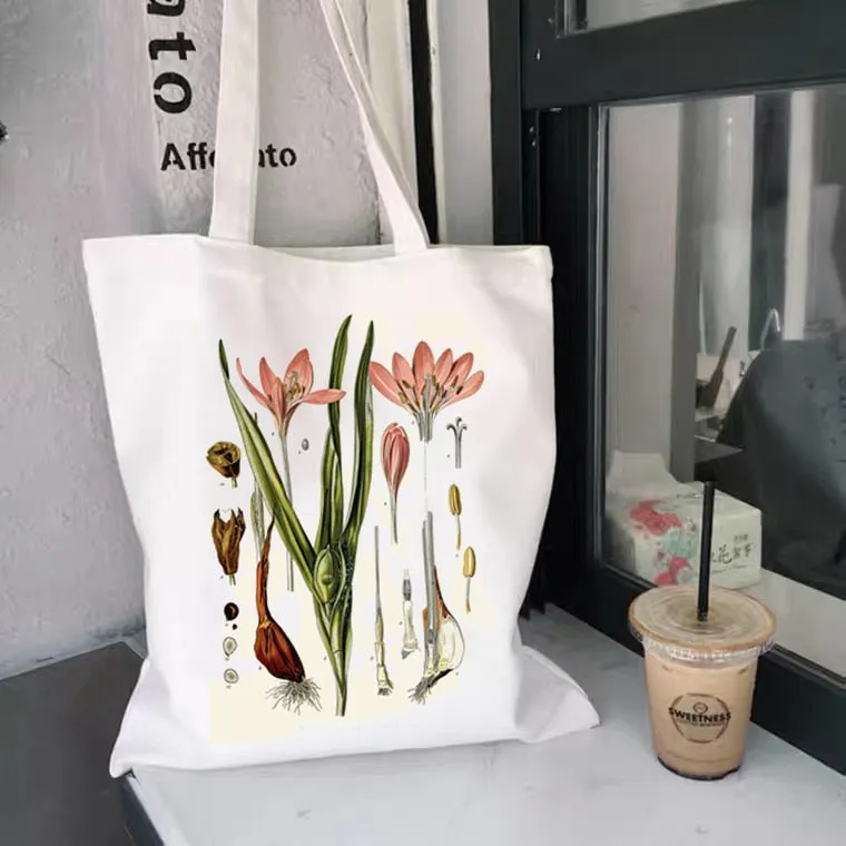 Flowers Nature Reusable Canvas Tote Bag