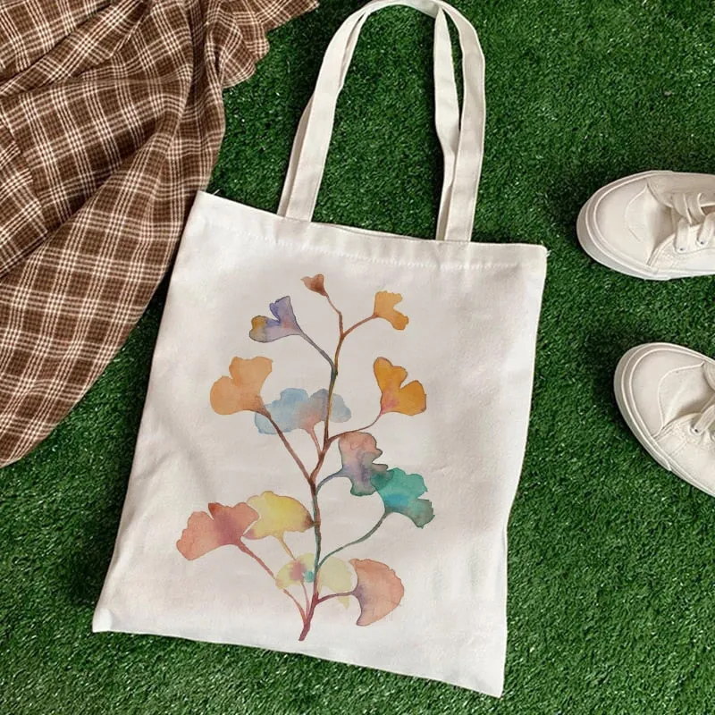 Flowers Nature Reusable Canvas Tote Bag