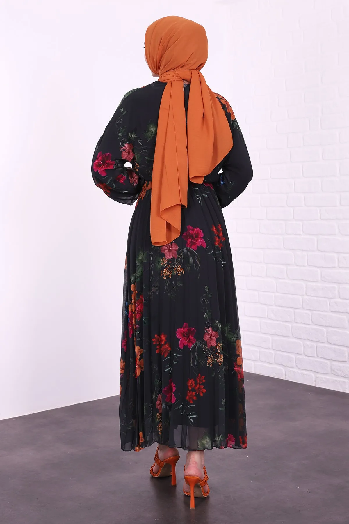 Flowery - Dress - Dark Green