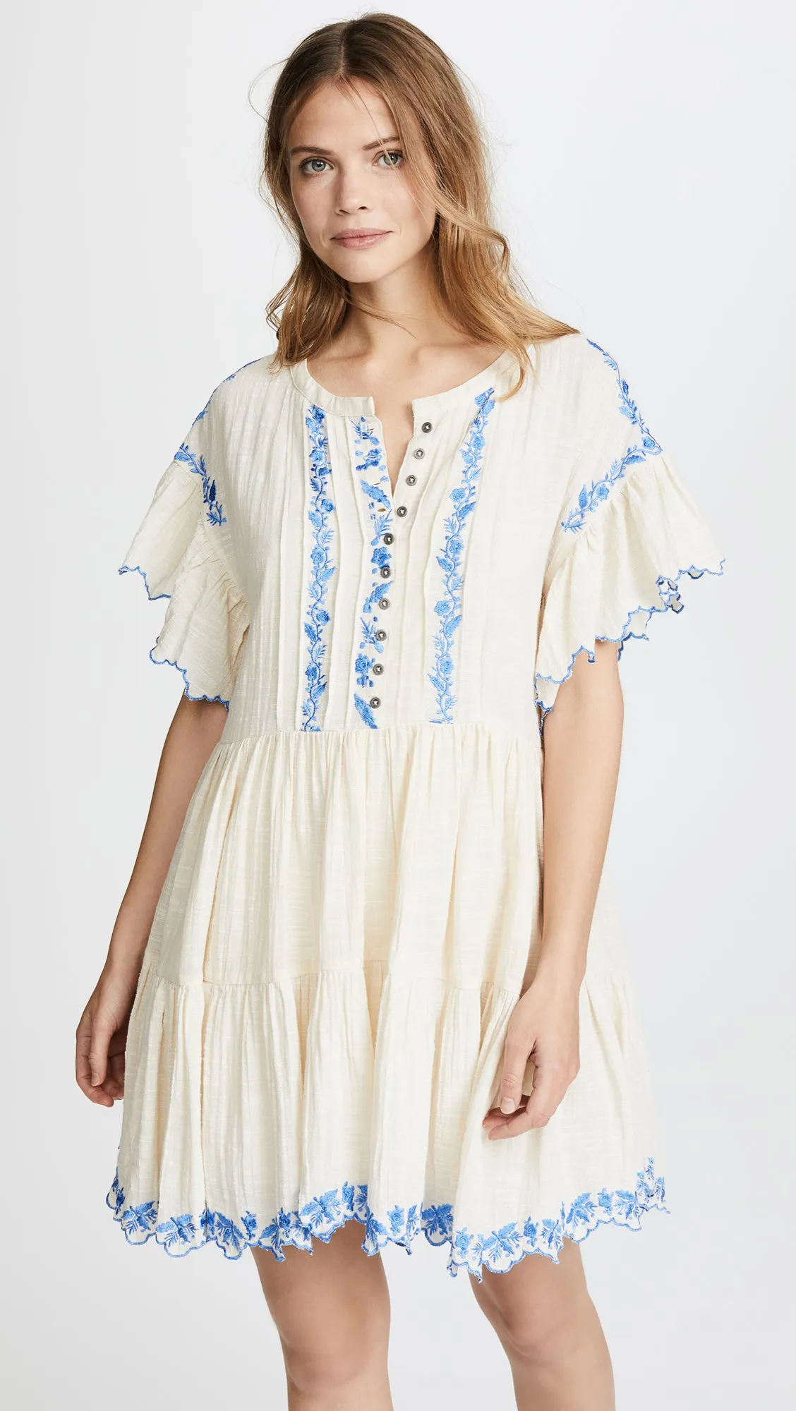 FREE PEOPLE Santiago Embroidered Mini Endless Summer Dress