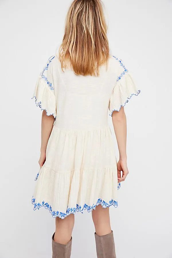 FREE PEOPLE Santiago Embroidered Mini Endless Summer Dress