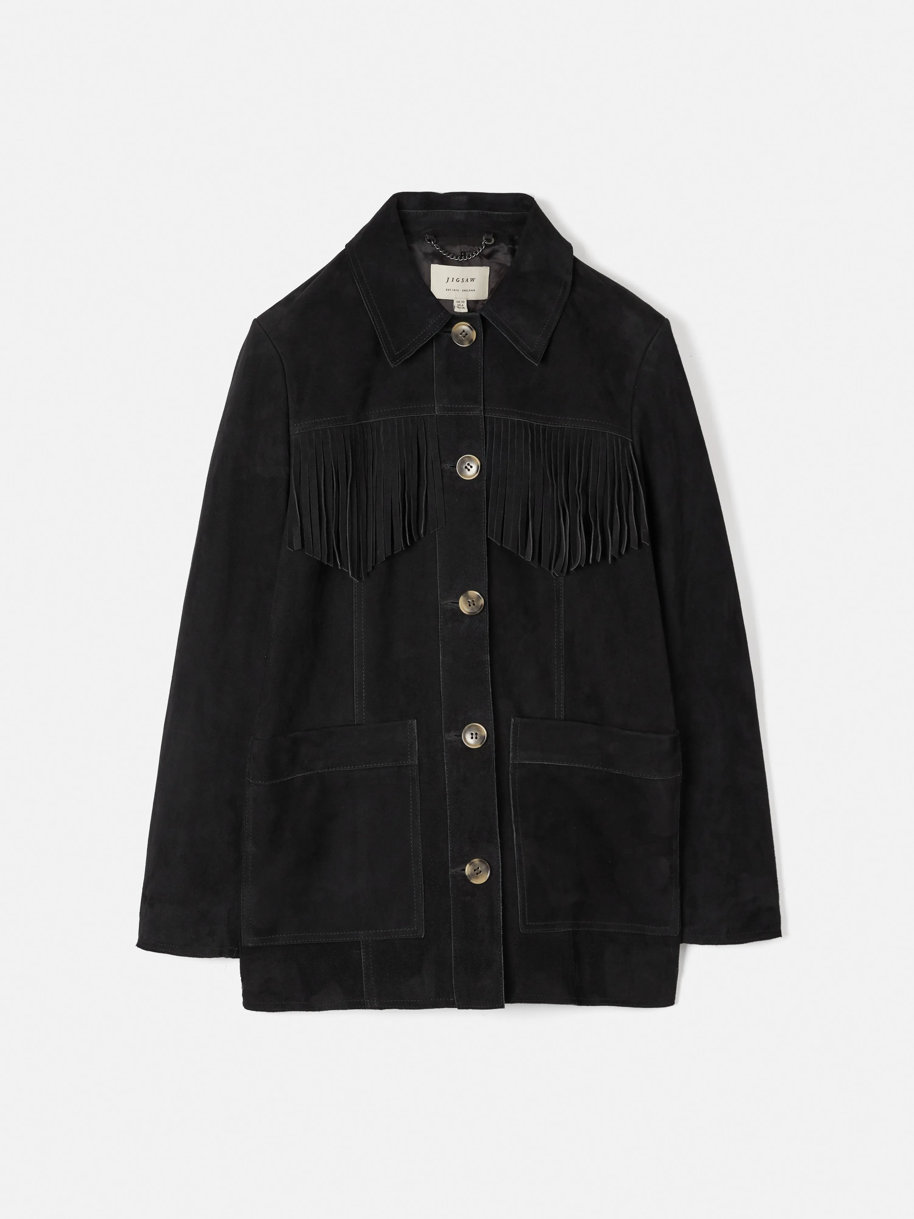 Fringed Suede Jacket | Black