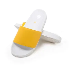 Fur Story Women's Slides for Outdoor Slides Sandals Slippers for Women(White Yellow,11.5)