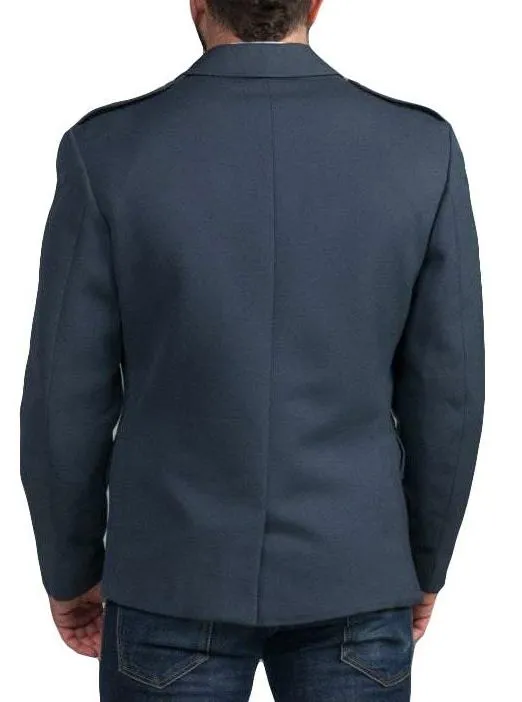 Gabardine Gray Blue Wool Peacoat