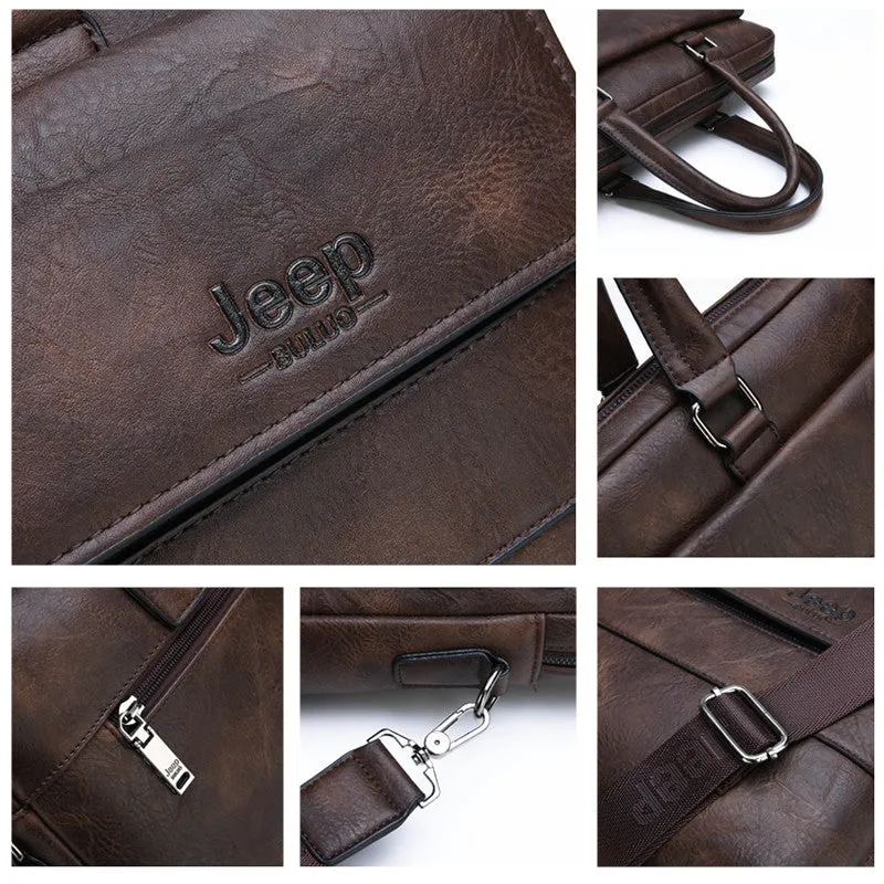 GENUINE LEATHER BUSINESS BRIEFCASE