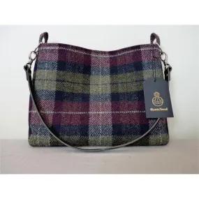 Harris Tweed Bag - Buckden Shoulder Bag - Green & Burgundy