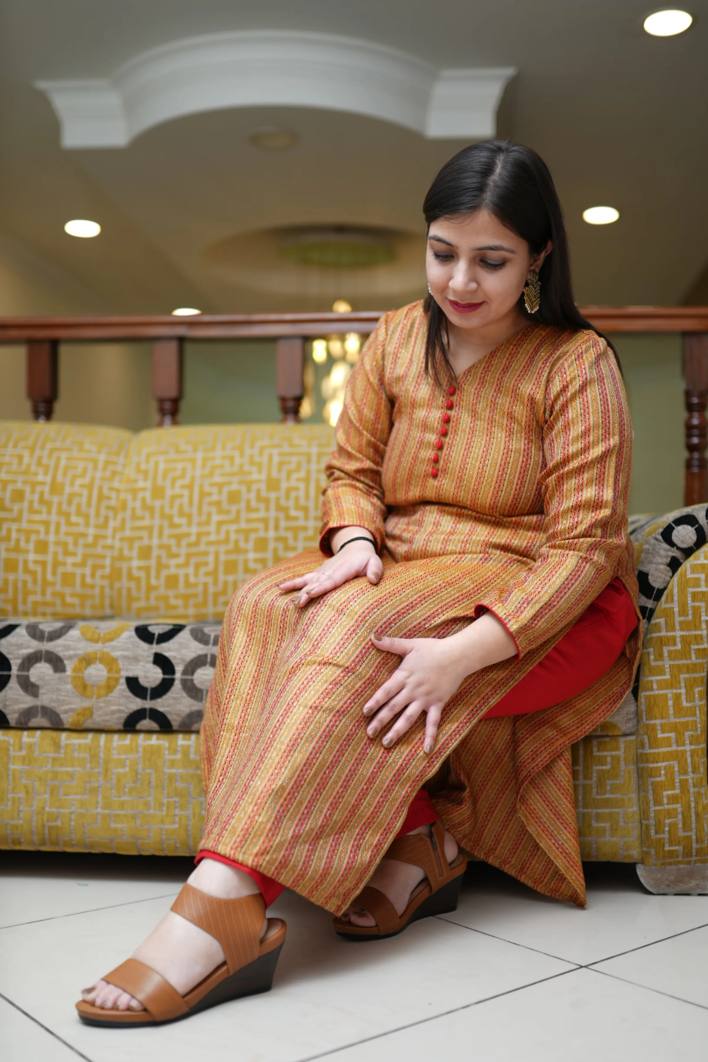 Harvest Gold Woollen Kurta Set