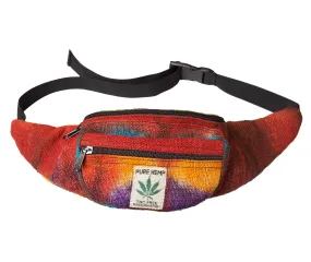 Hemp Fanny Pack Rainbow, Hemp Belt Bag, Hemp Hip Bag, Rainbow Bag, Hippie Bag, Tie Dye Fanny Pack, Hemp Bum Bag