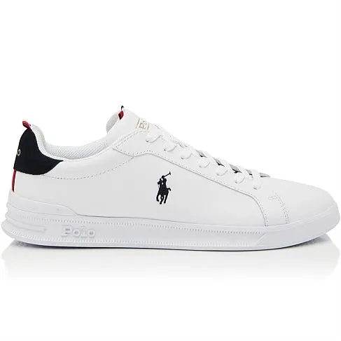 Heritage Court II Sneakers - White with Red, White, Navy Stripe, Blue Polo Pony