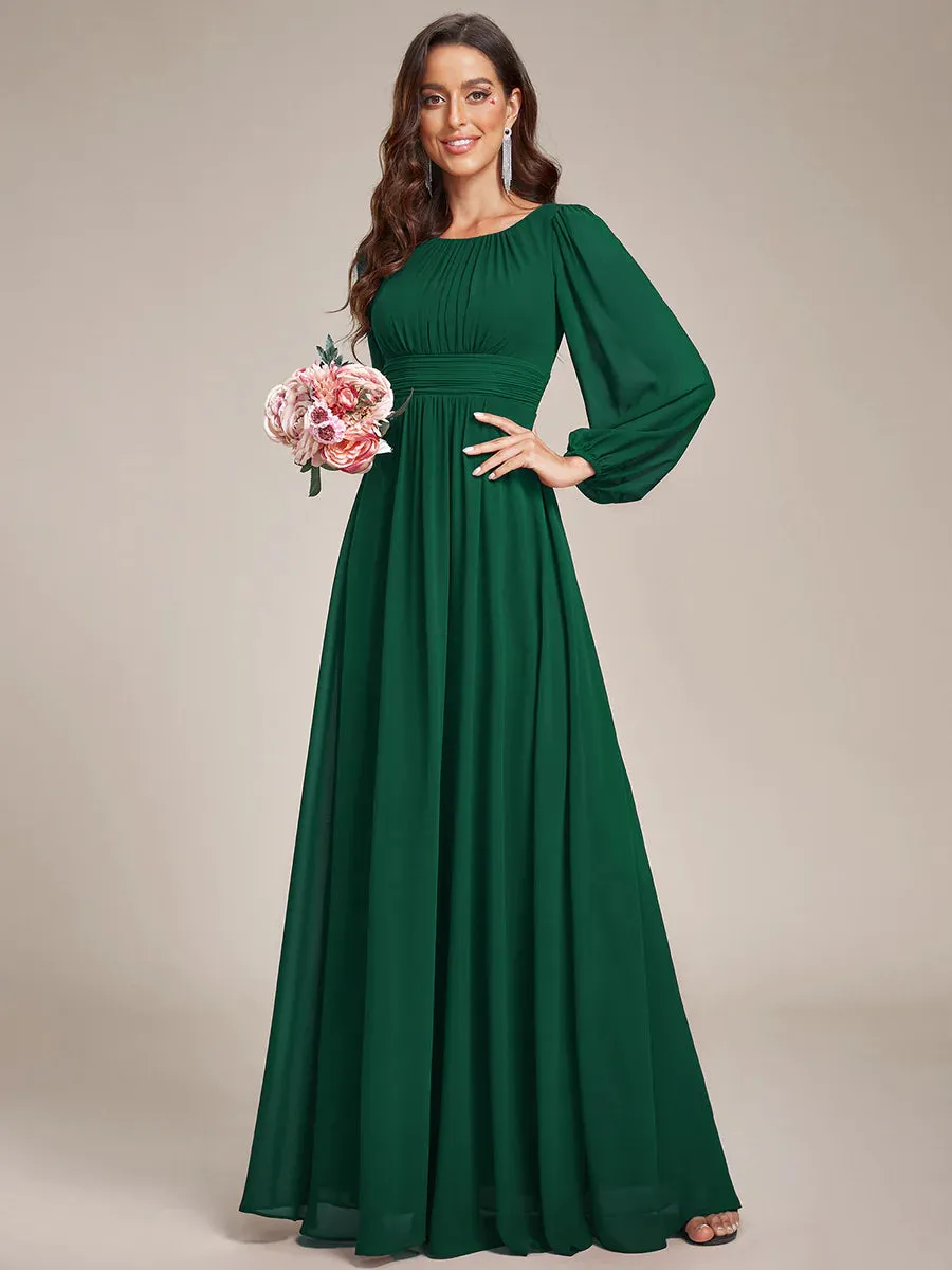 High Neck Long Sleeve Bridesmaid Dress