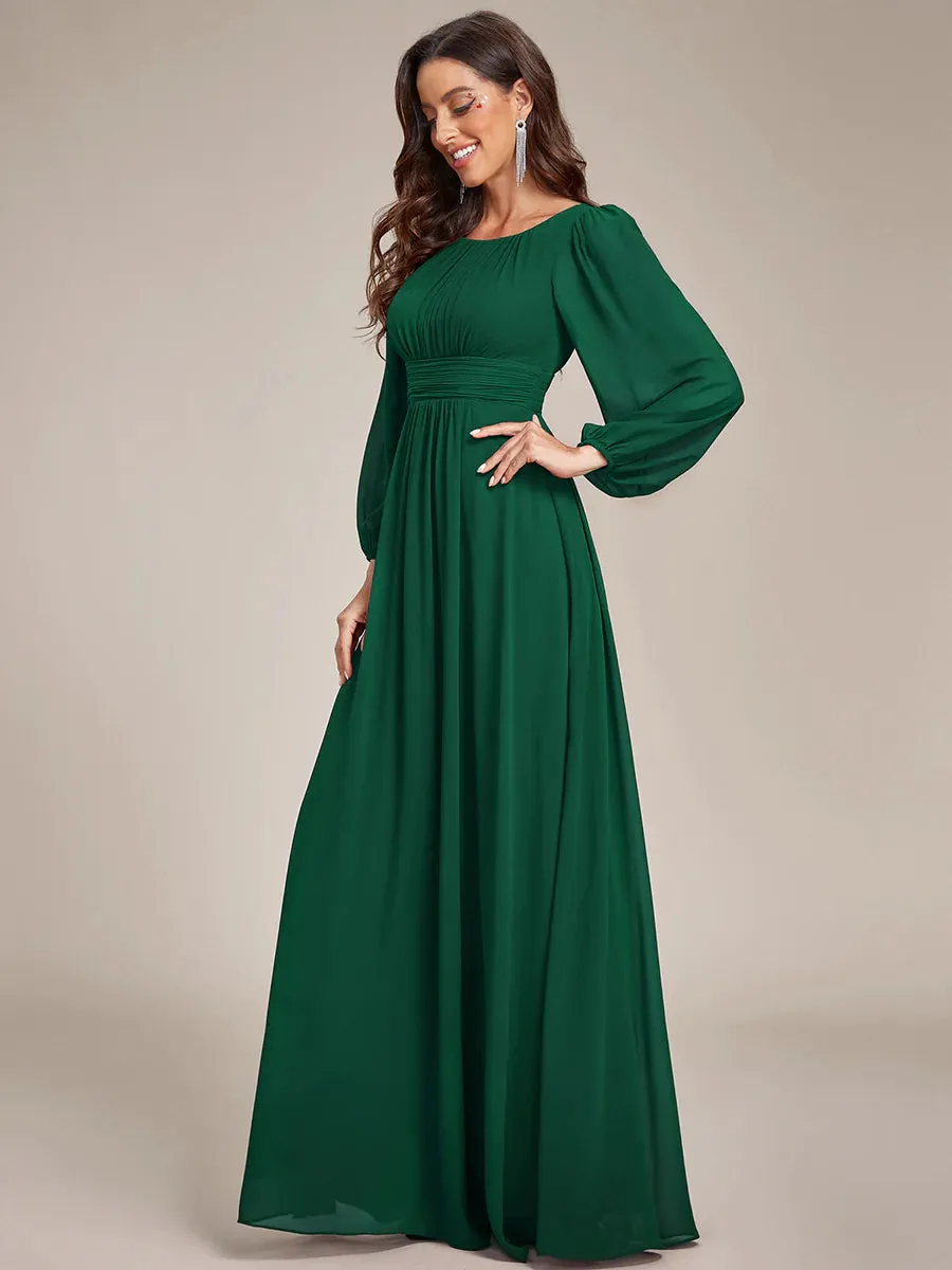 High Neck Long Sleeve Bridesmaid Dress