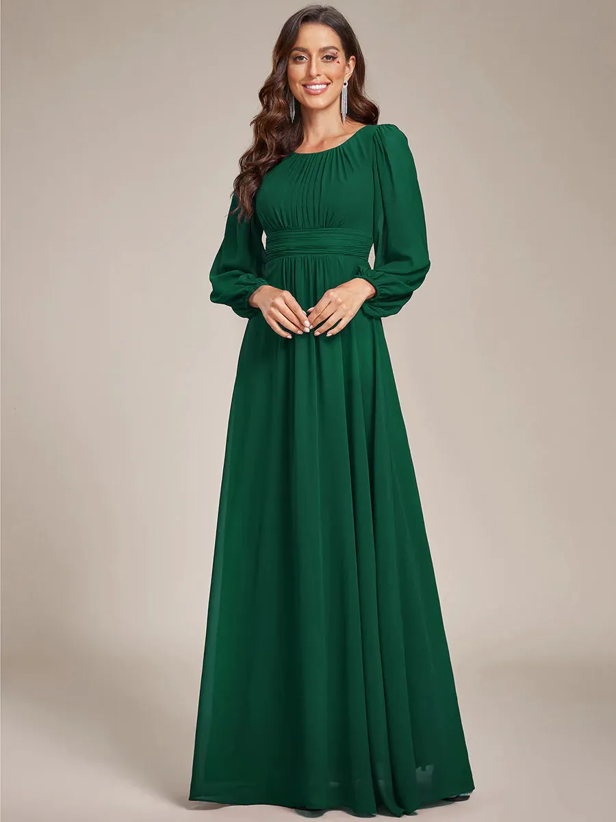 High Neck Long Sleeve Bridesmaid Dress