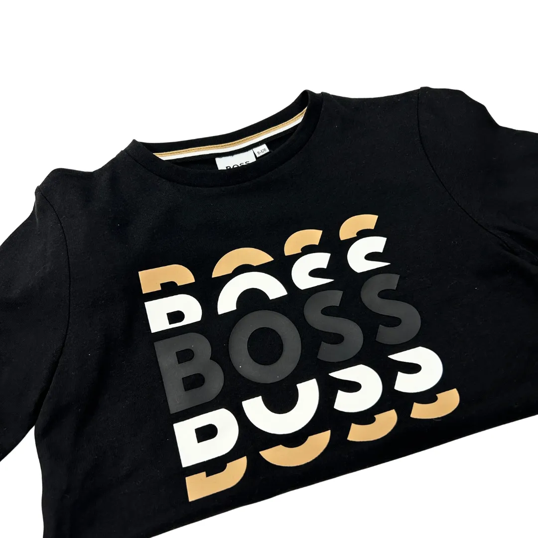 Hugo Boss Boys Black T-Shirt w/Logo _J25O72-09B