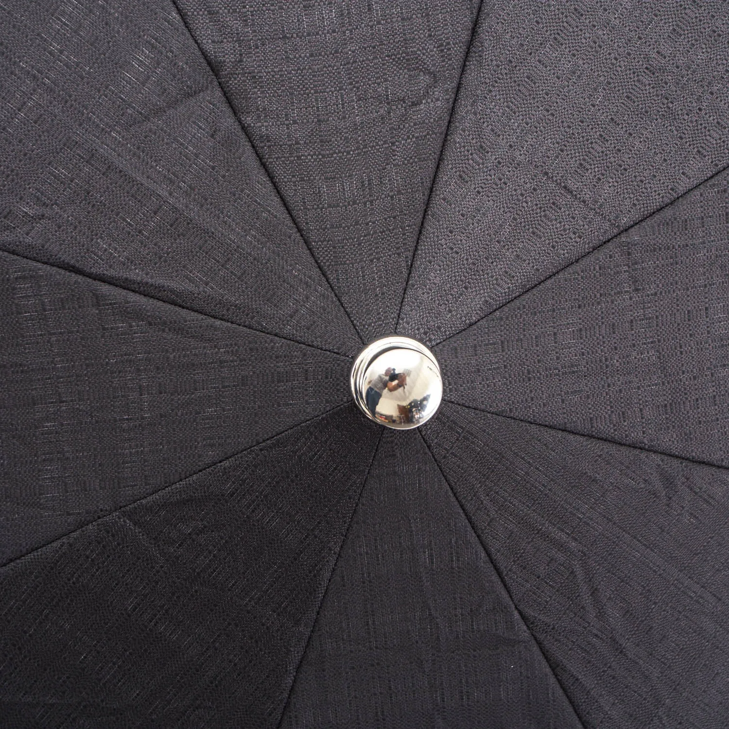 Imperial Black Travel Umbrella with Woven Leather Handle