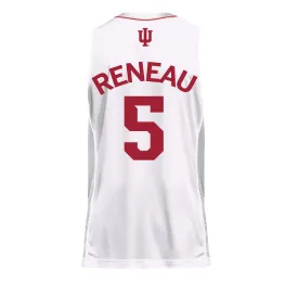 Indiana Hoosiers Adidas White Men's Basketball Student Athlete Jersey #5 Malik Reneau