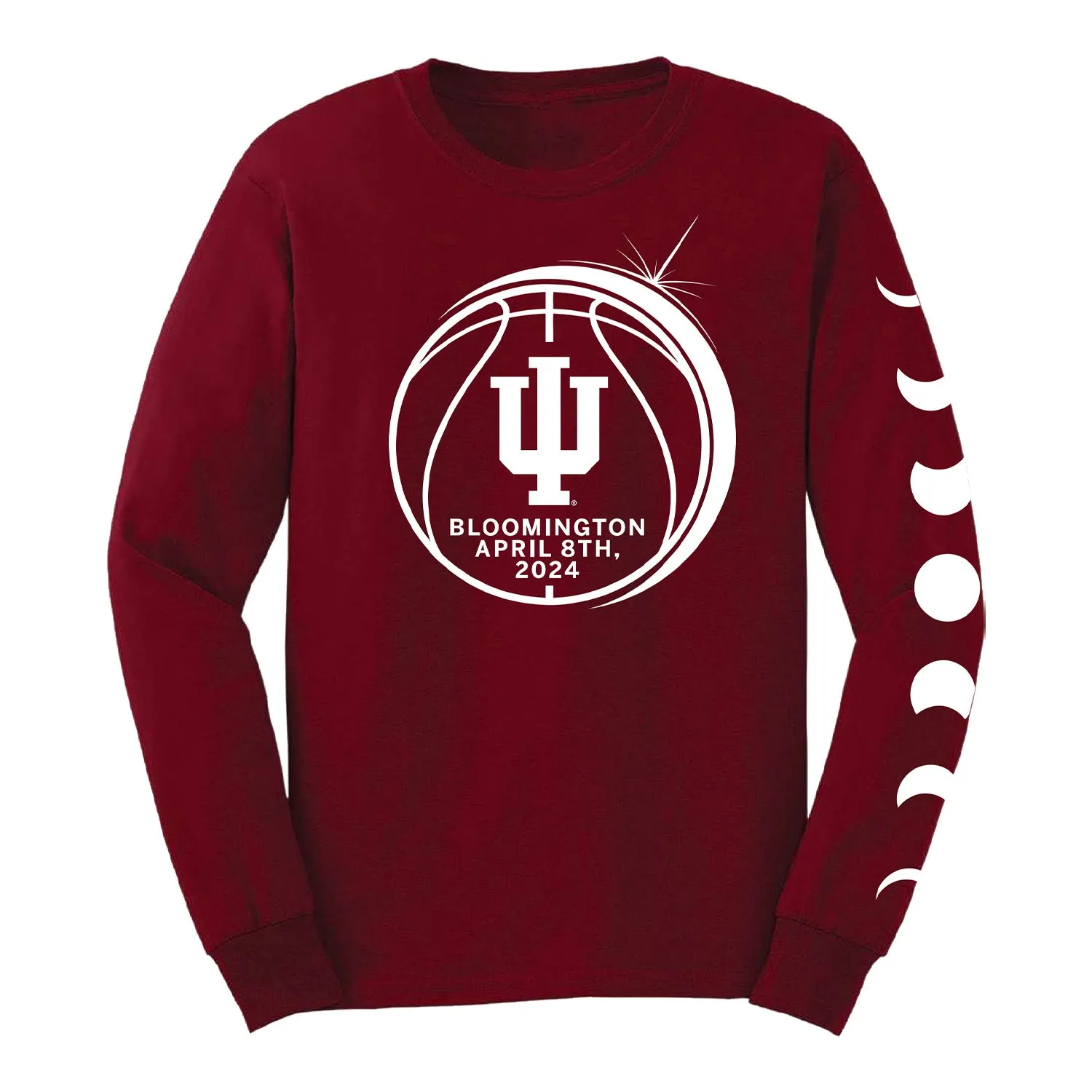 Indiana Hoosiers Basketball Total Solar Eclipse Crimson Long Sleeve T-Shirt